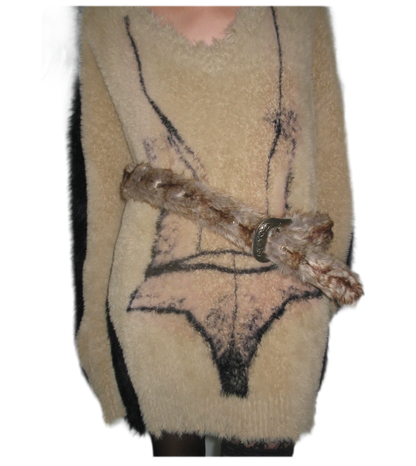 Gradient Faux-Fur Belt