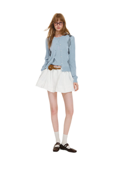 Wool Argyle Knit Set