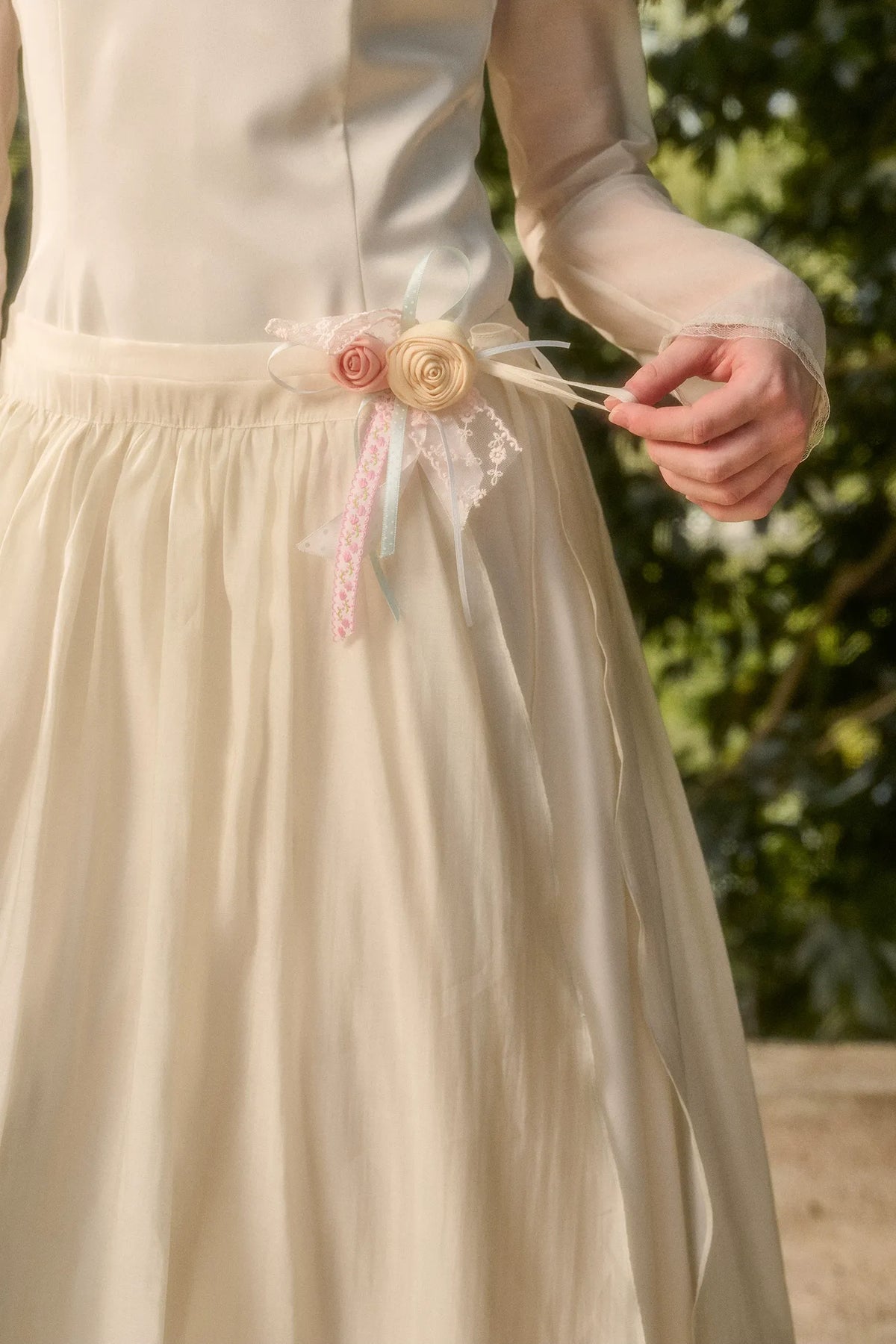 Satin Tencel Vintage Collar Dress