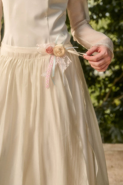 Satin Tencel Vintage Collar Dress