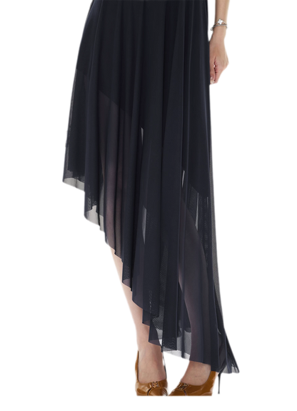 Mesh Splice Midi Dress