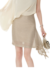 CYNR Sheer Drape Off-Shoulder Dress – view 13