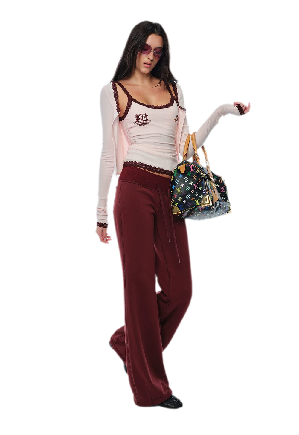 Áo camisole họa tiết viền ren
