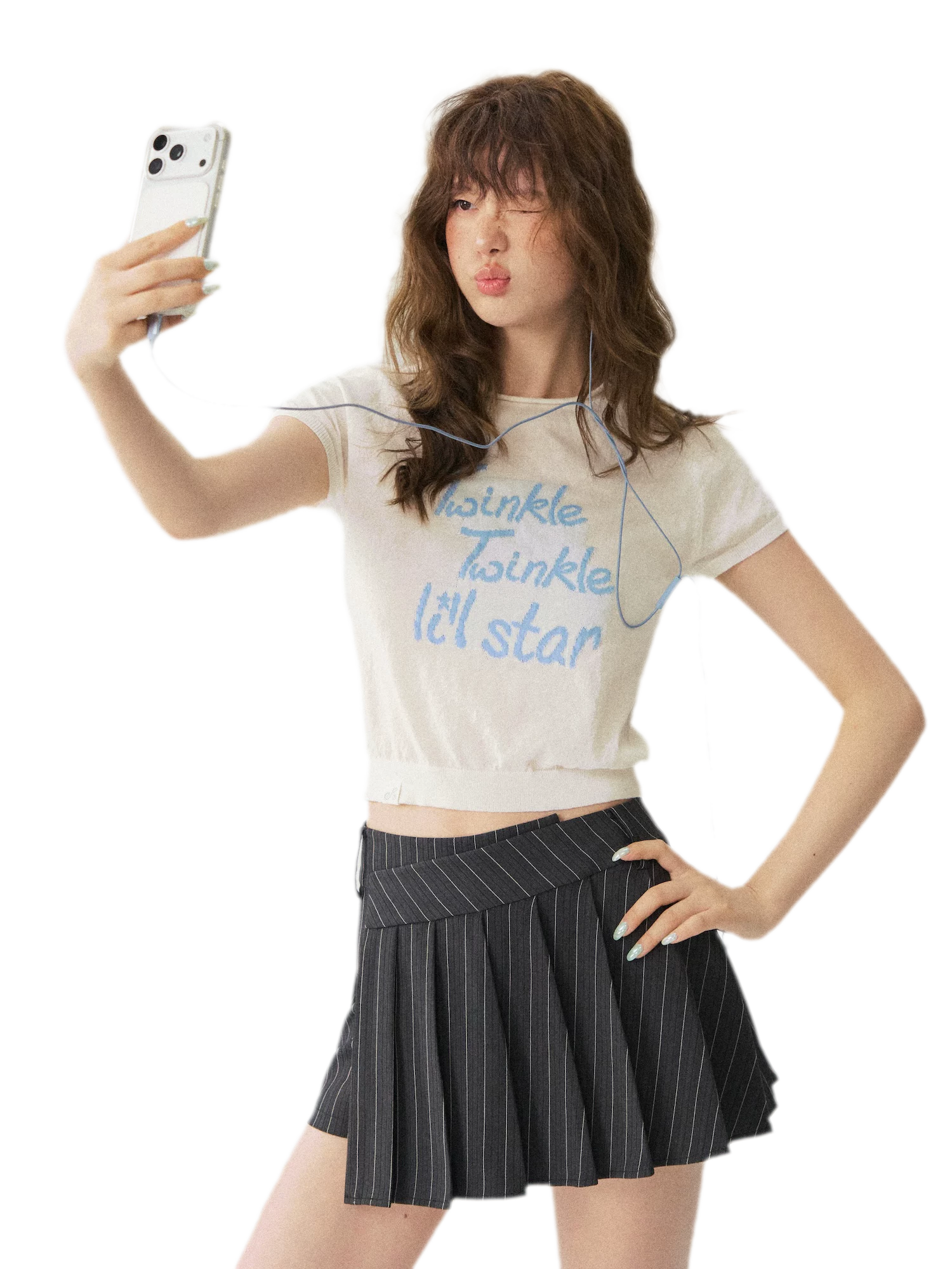 Striped Pleated Skort