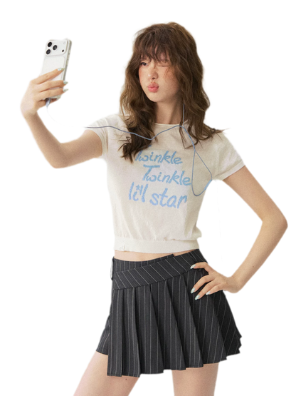 Striped Pleated Skort