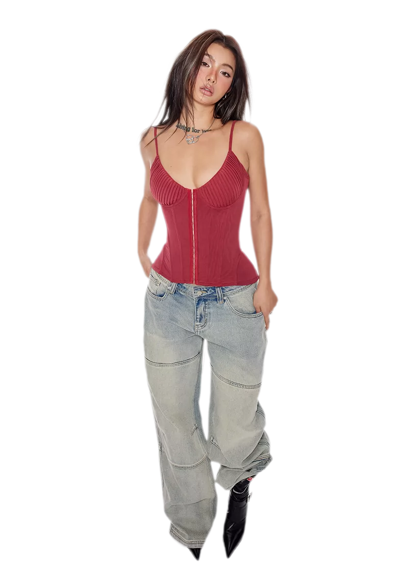 Mesh Corset Crop Bustier