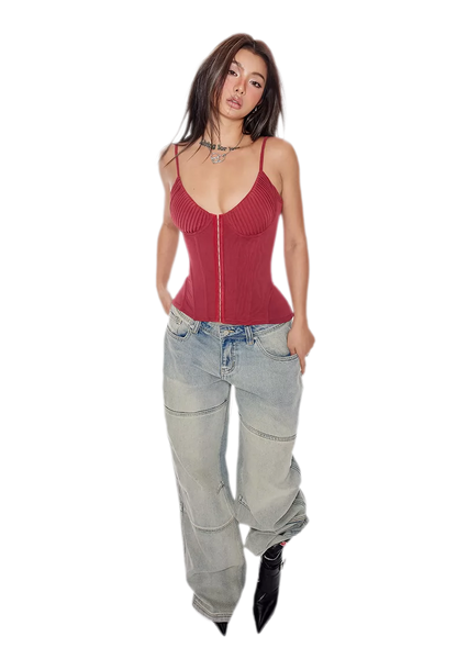 Mesh Corset Crop Bustier