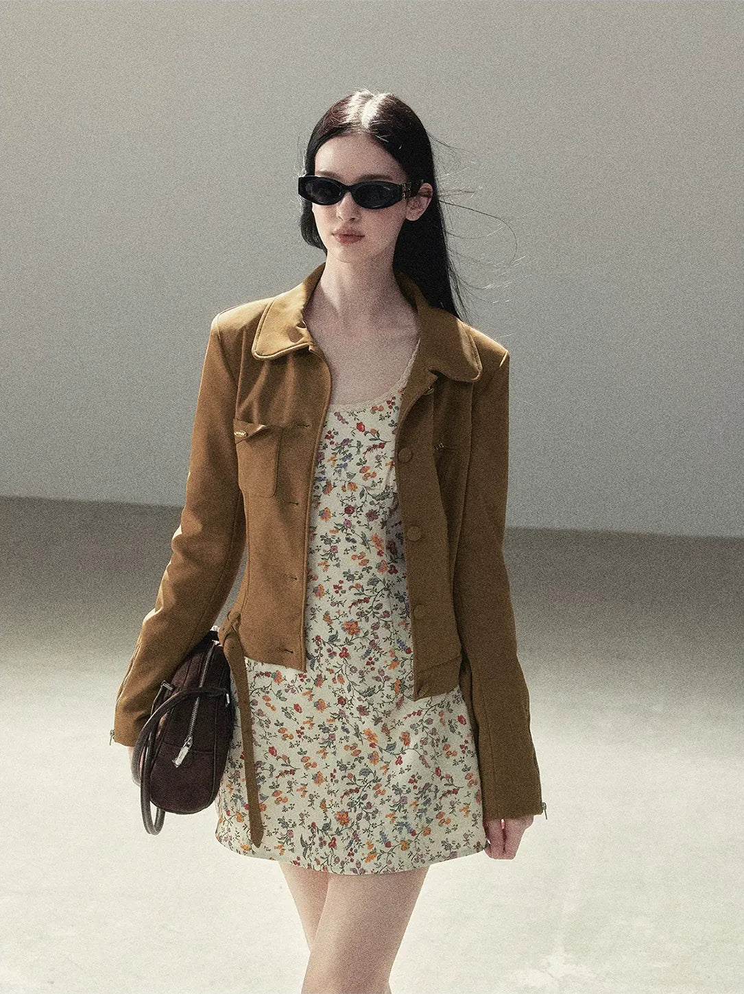 Soft Suede Cropped Utility Jacket