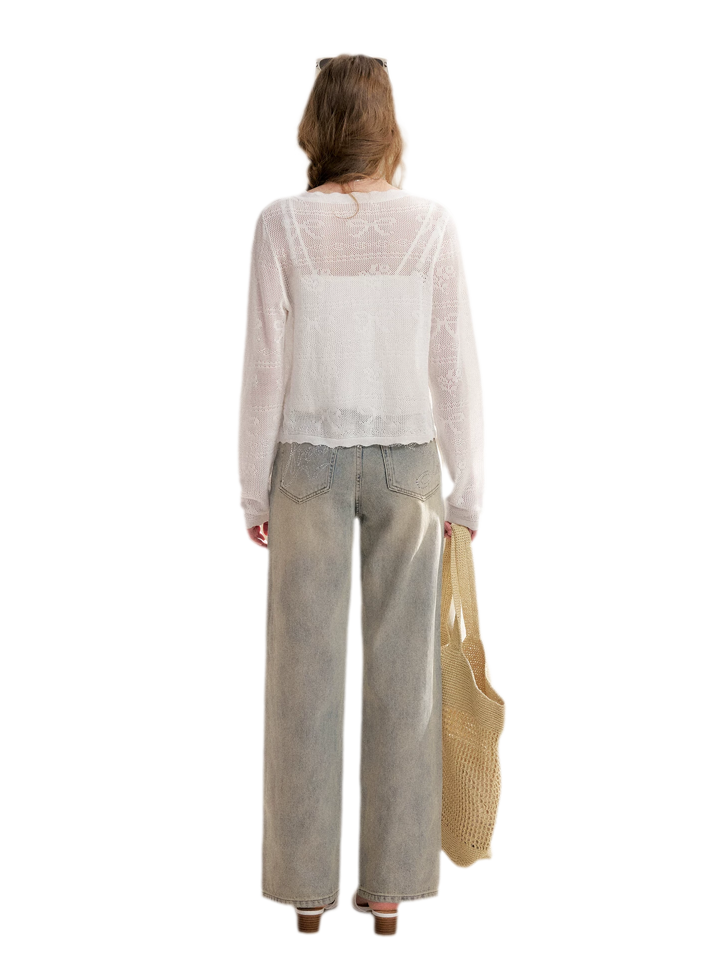 Rhinestone Logo Jeans