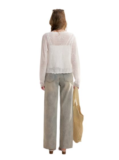 Rhinestone Logo Jeans