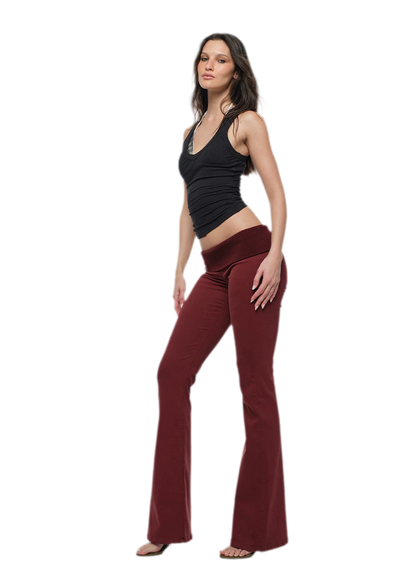 Turn-Up Flared Jeans