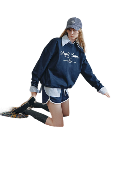 Embroidered Graphic Crewneck Sweatshirt