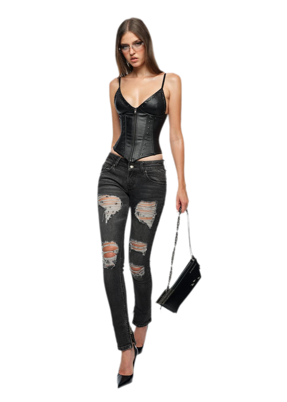 Studded Coated Bustier