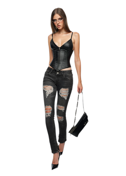 Studded Coated Bustier