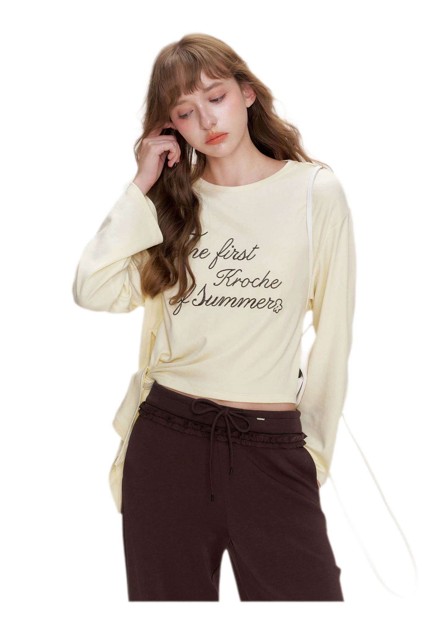 Contrast Logo Cropped T-Shirt