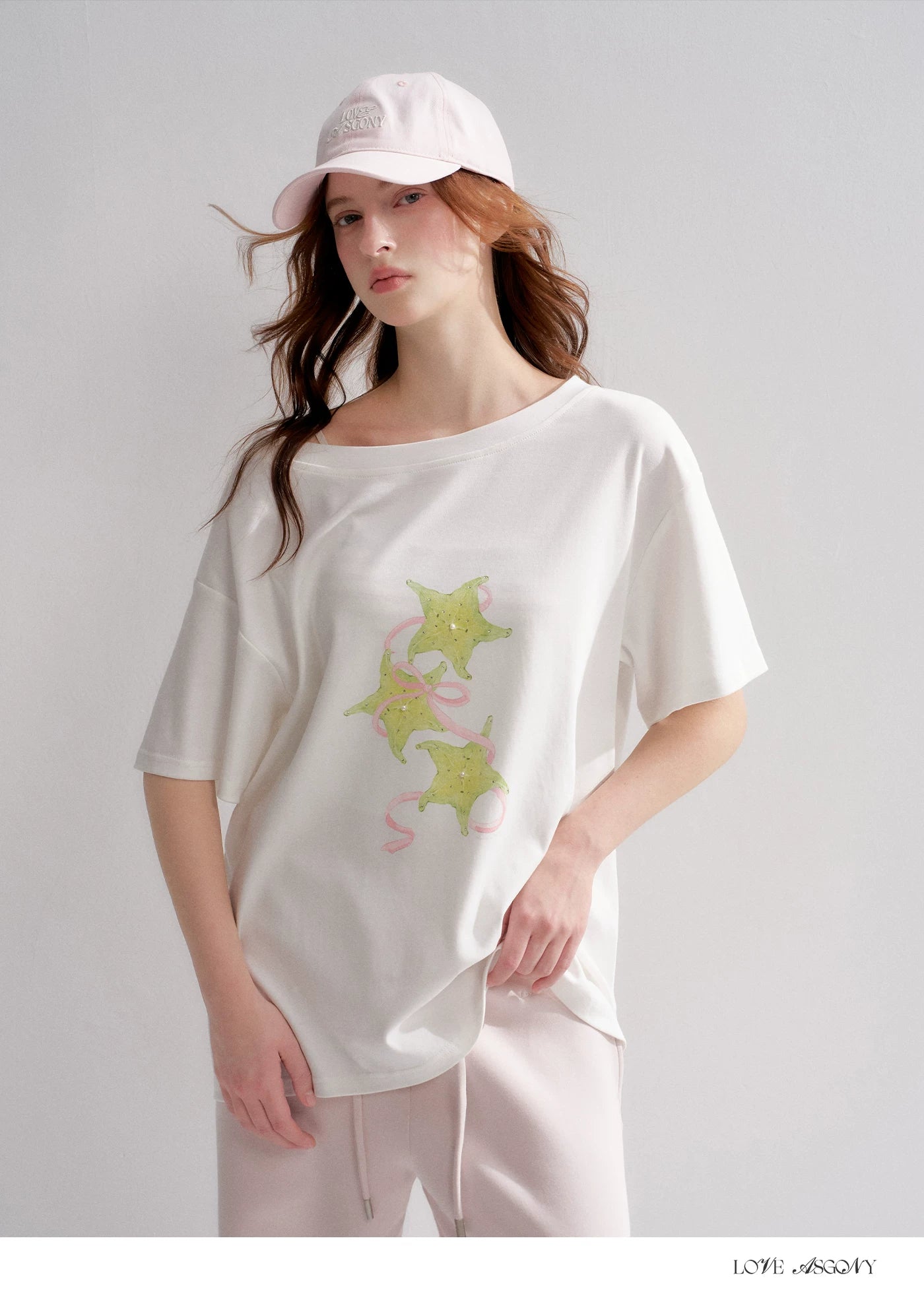 Asymmetrical Starfruit Print T-shirt