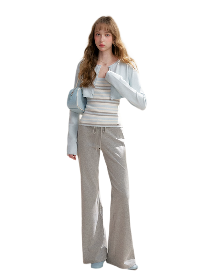 Tencel Cotton Drawstring Flared Pants