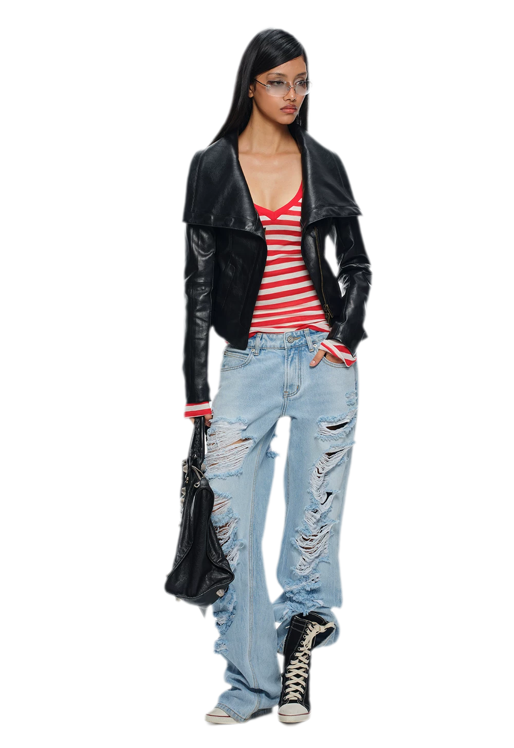 Magnetic Buckle Cropped Jacket