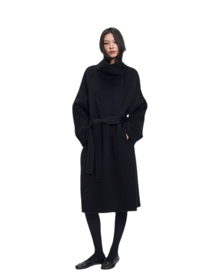 Double-Faced Wool Belted Coat