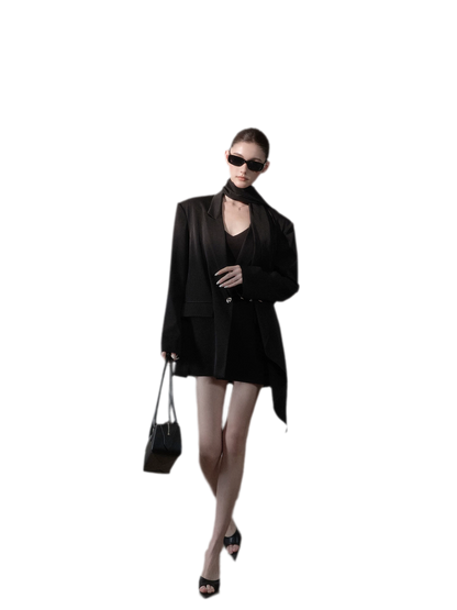 Satin Sash Relaxed Blazer