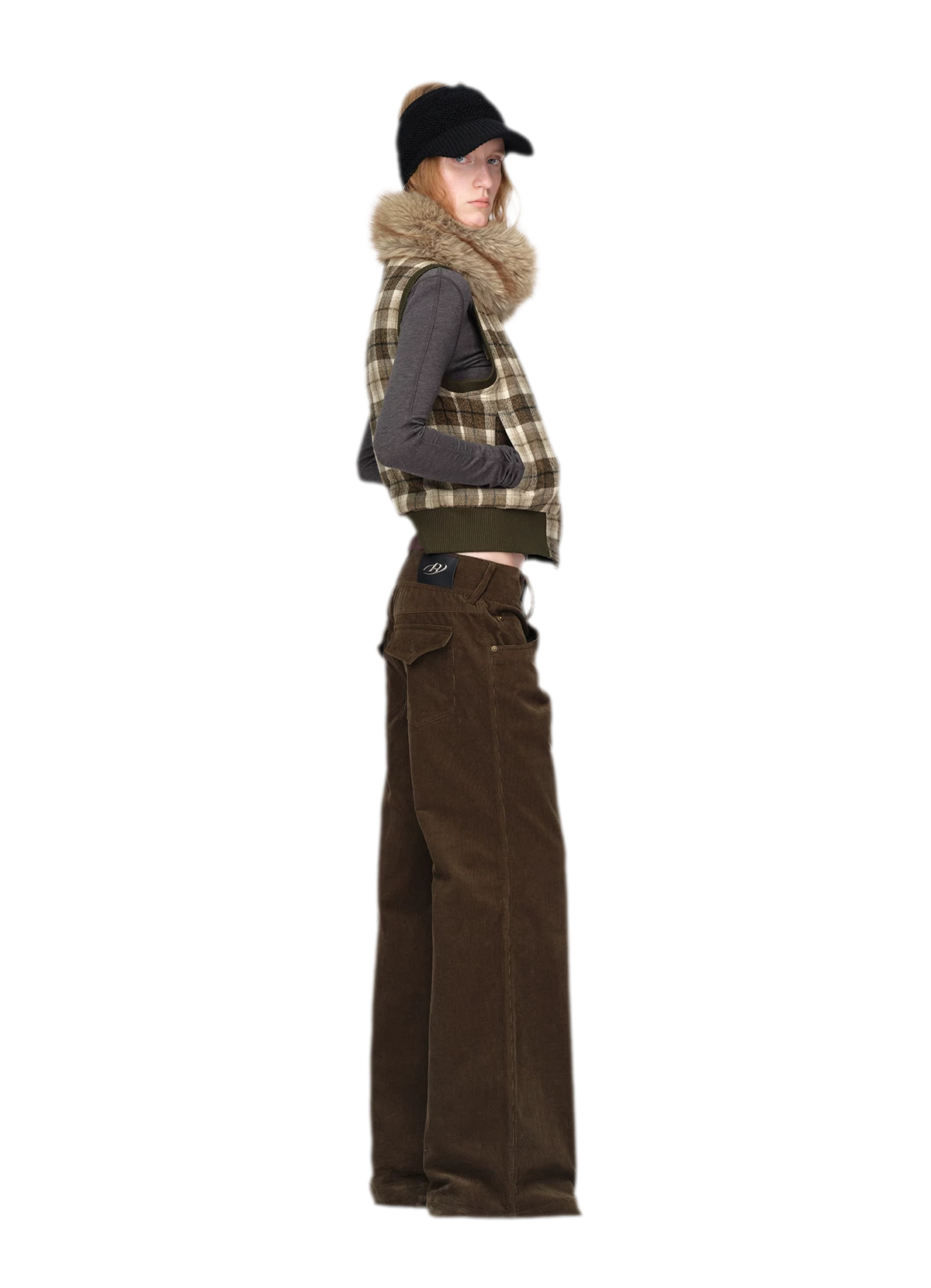 Washed Corduroy Wide-Leg Trousers