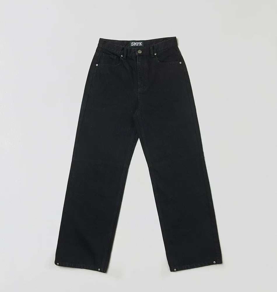 Cross Statue Wide Straight Jeans
