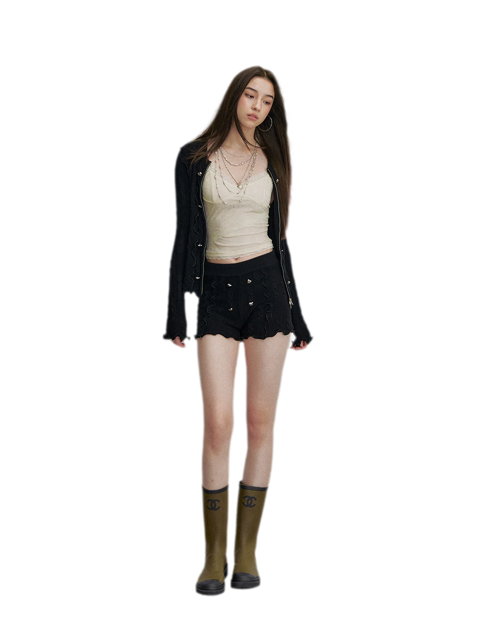 Heart Button Knit Set