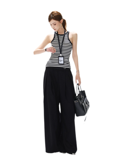 Striped Halter Rib Top