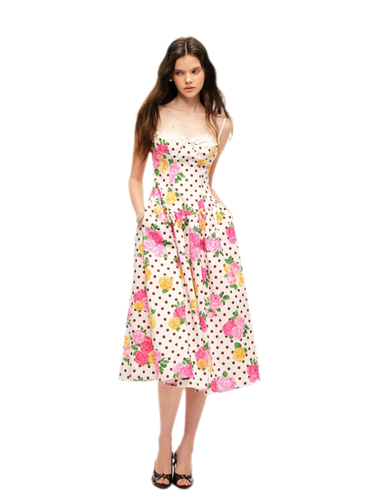 Lyocell Polka Dot Midi Dress