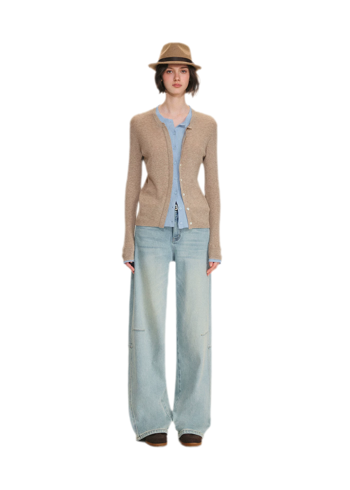 Fine Knit Contrast Cardigan