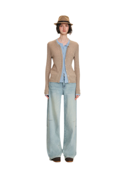 Fine Knit Contrast Cardigan