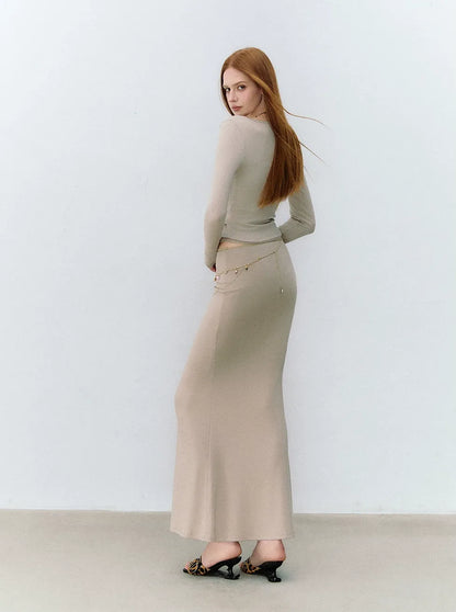 X-line Lace Trim Camisole, Pullover &amp; Mermaid Skirt