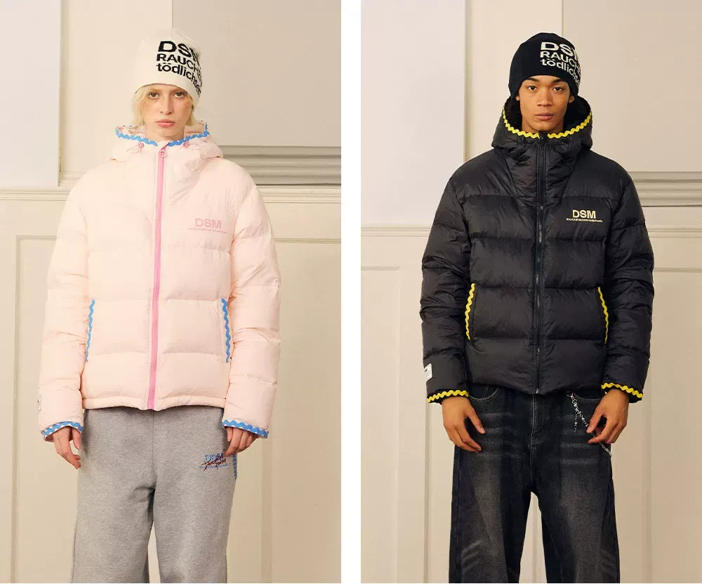 Shell Embroidered Hooded Down Jacket