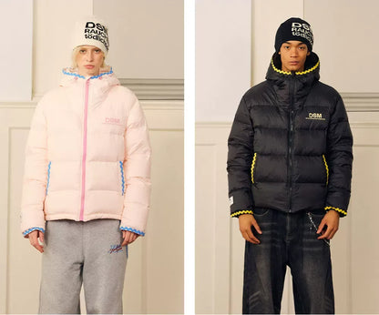 Shell Embroidered Hooded Down Jacket