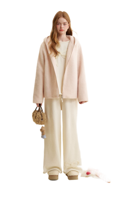 Soft Wool Hooded Jacket
