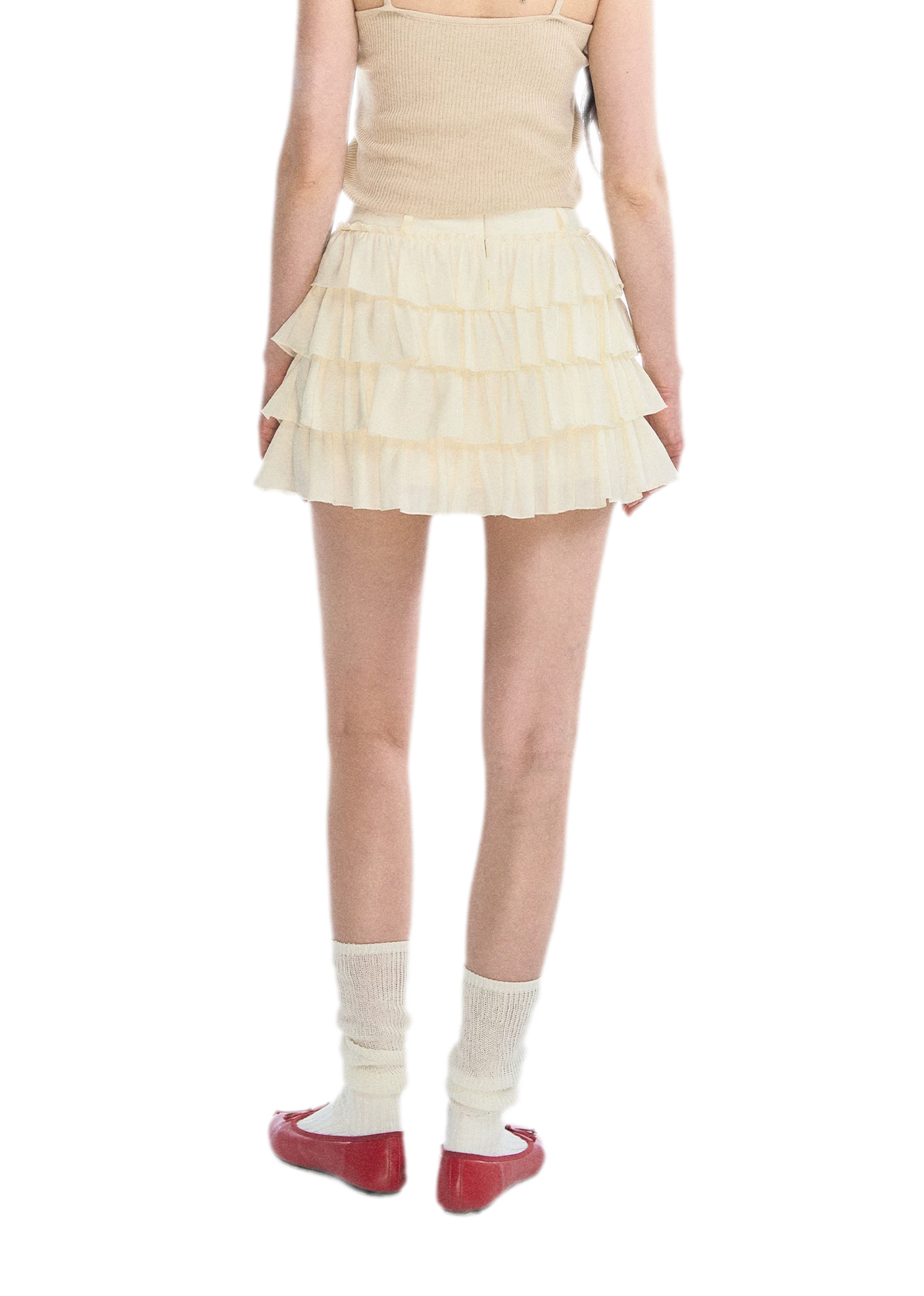 Lace Tiered A-Line Skirt