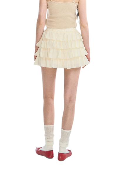 Lace Tiered A-Line Skirt
