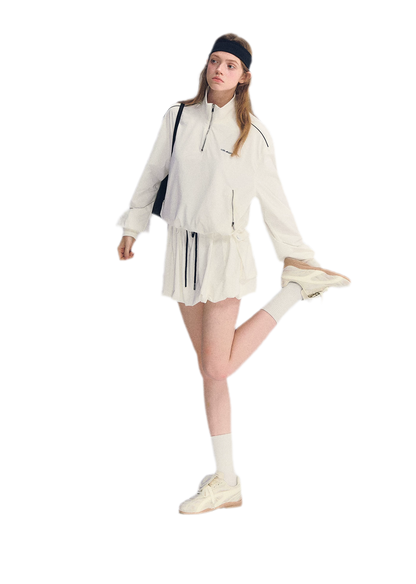 Half-Zip Drawstring Jacket