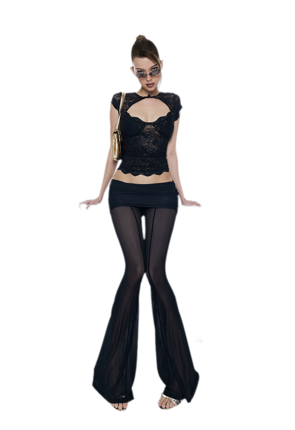Lace Cutout Slim Top