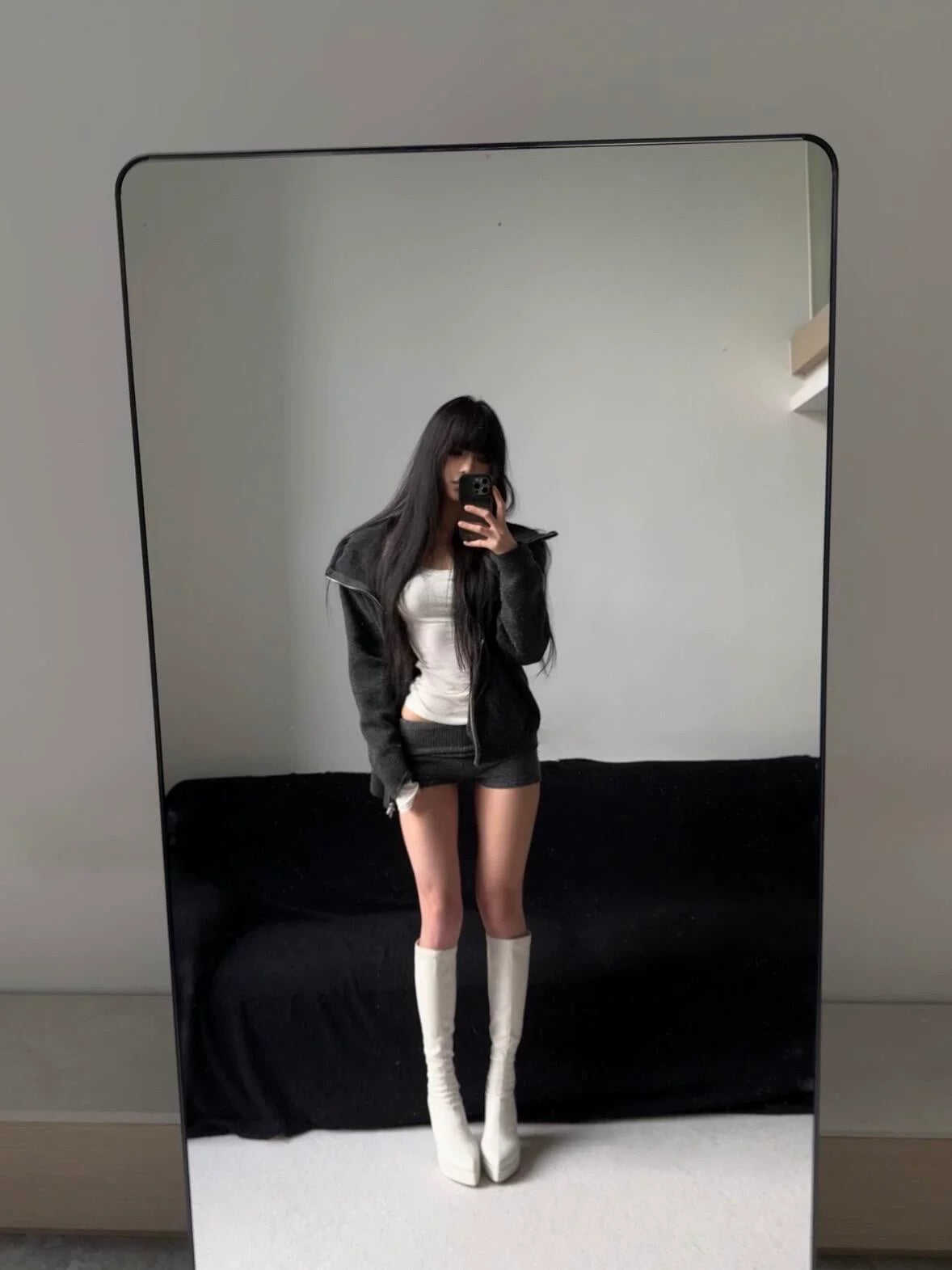 Pointed-Toe Stretch Tall Boots