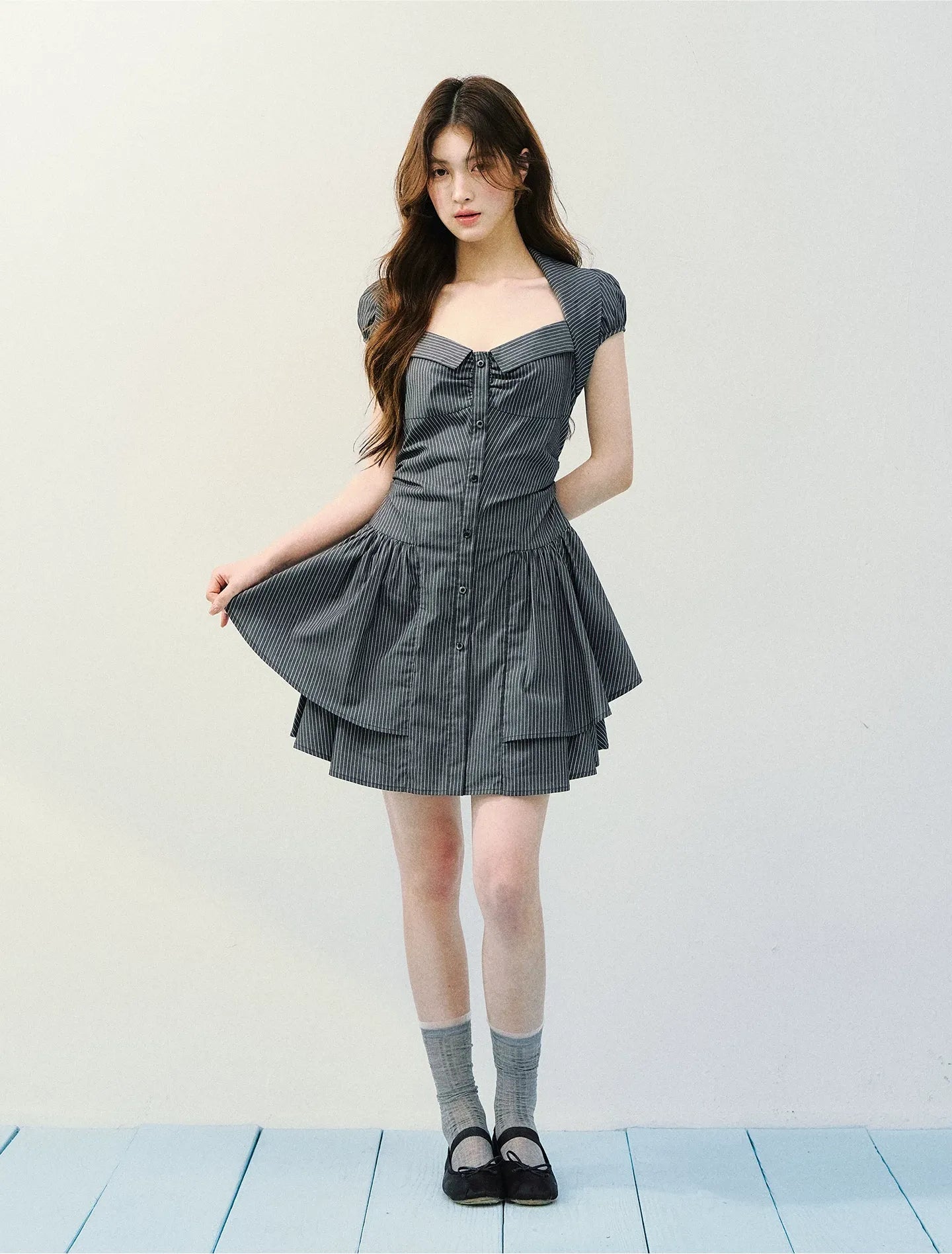 Vintage Striped Shirt Dress