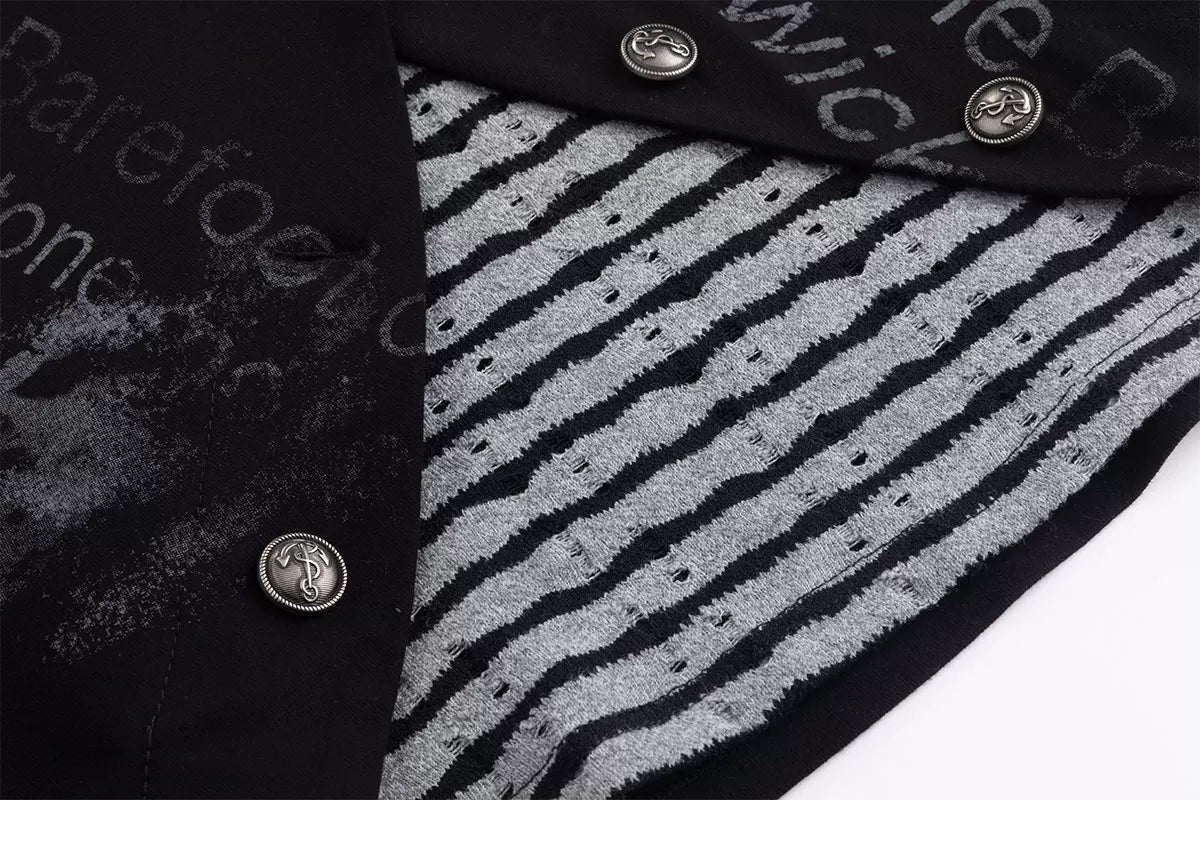 Reverse Stripe Punk Cardigan