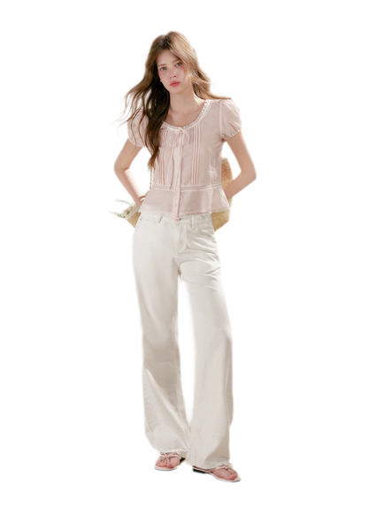 Lyocell Cotton Straight Jeans