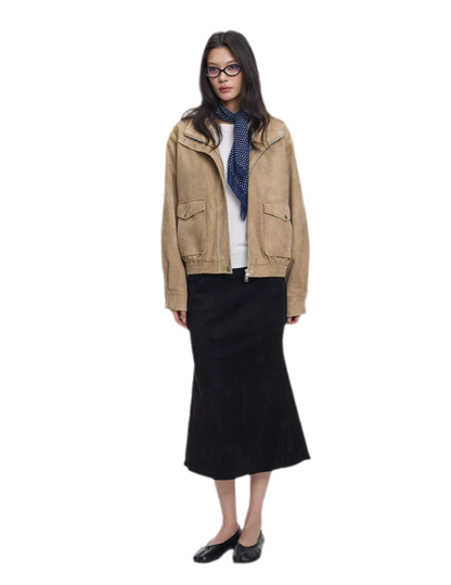 Faux Suede Structured Jacket