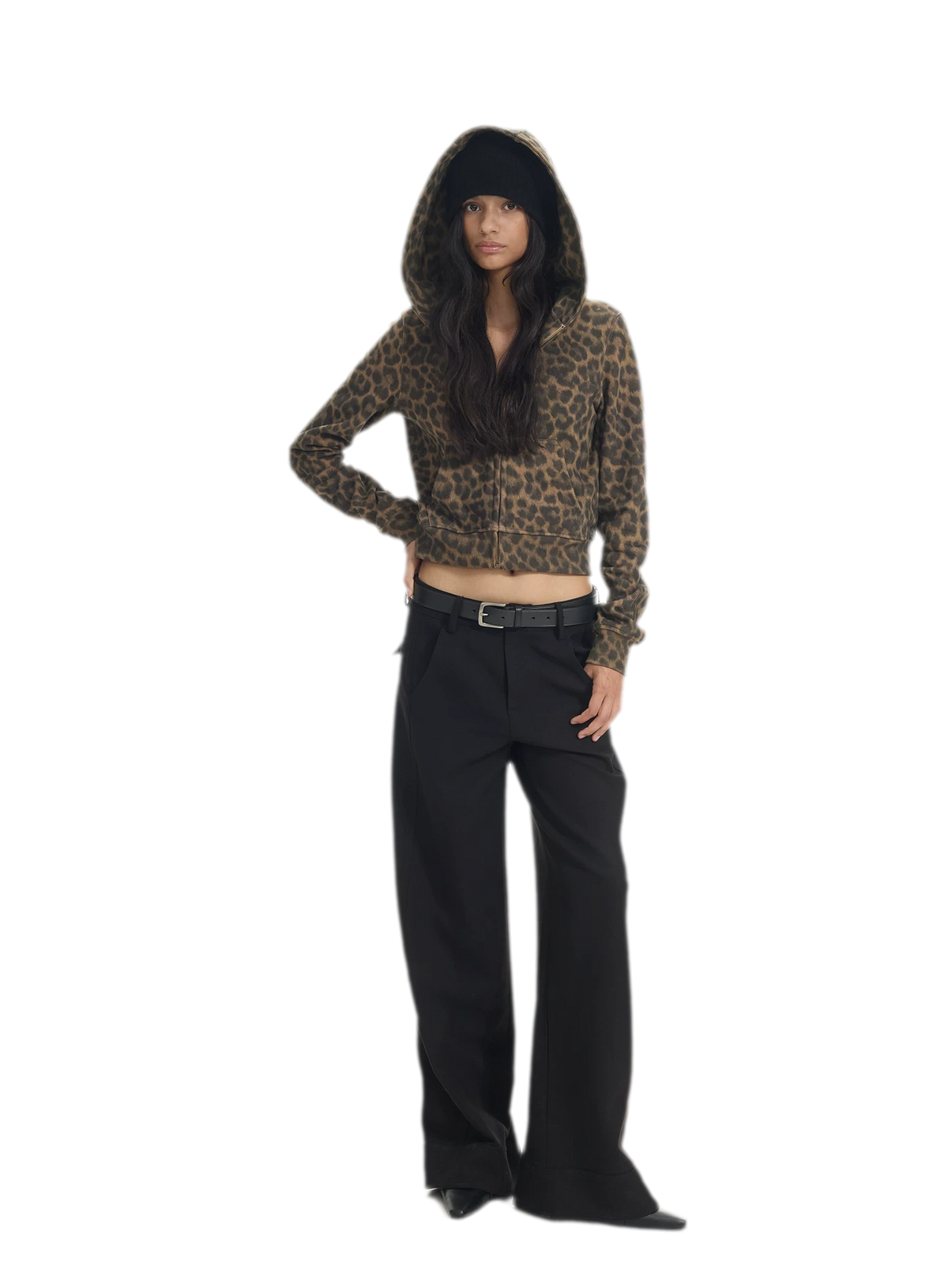 Low-Waist Wide-Leg Suit Trousers