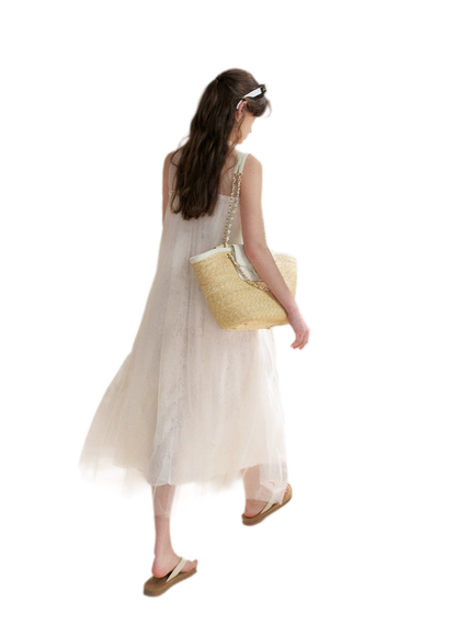 Sleeveless Mesh Lace Dress