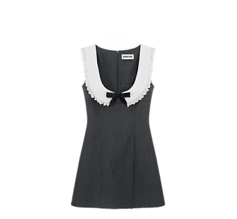 Rhinestone Bow A-Line Dress