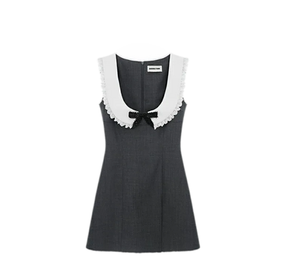 Rhinestone Bow A-Line Dress