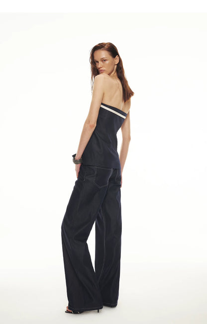 Soft Tencel Denim Fishtail Bustier Top &amp; Pants