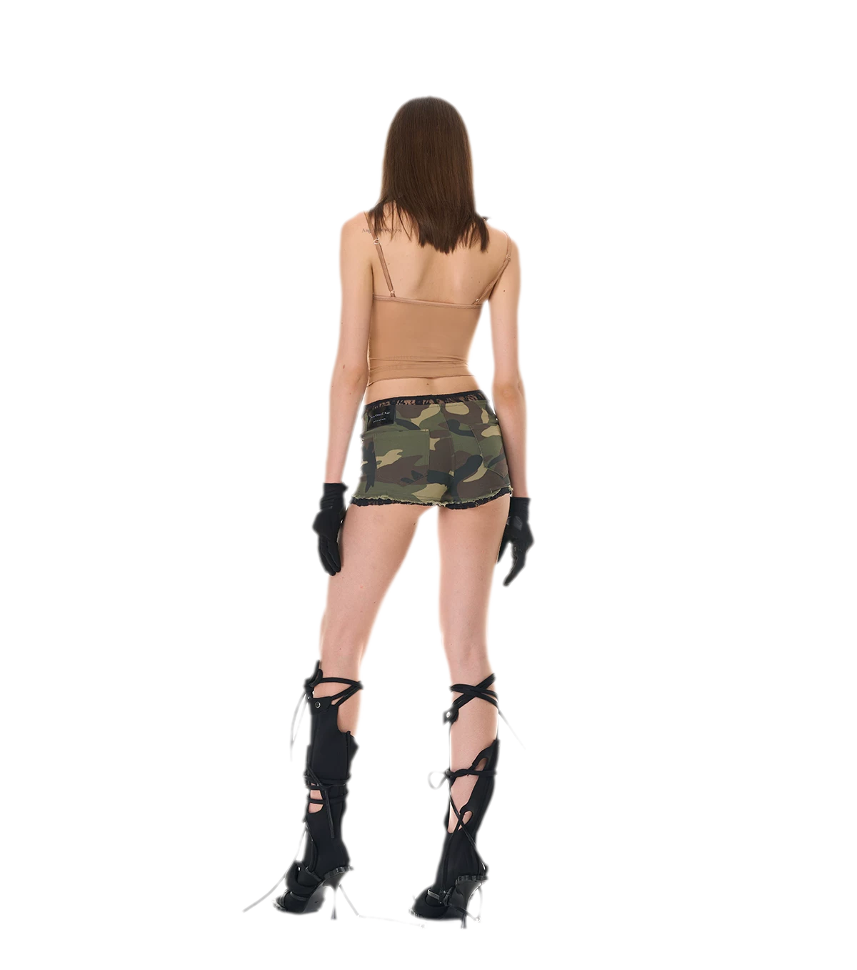 Camouflage Lace Trim Shorts